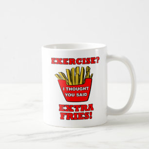 Caneca De Café Extra Fries Engraçado