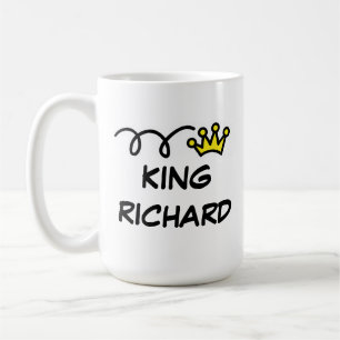 Caneca de café extra grande tamanho rei com coroa