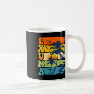 Caneca De Café Exuma Bahamas Retro Palm Tree Beach Vacatio Summer