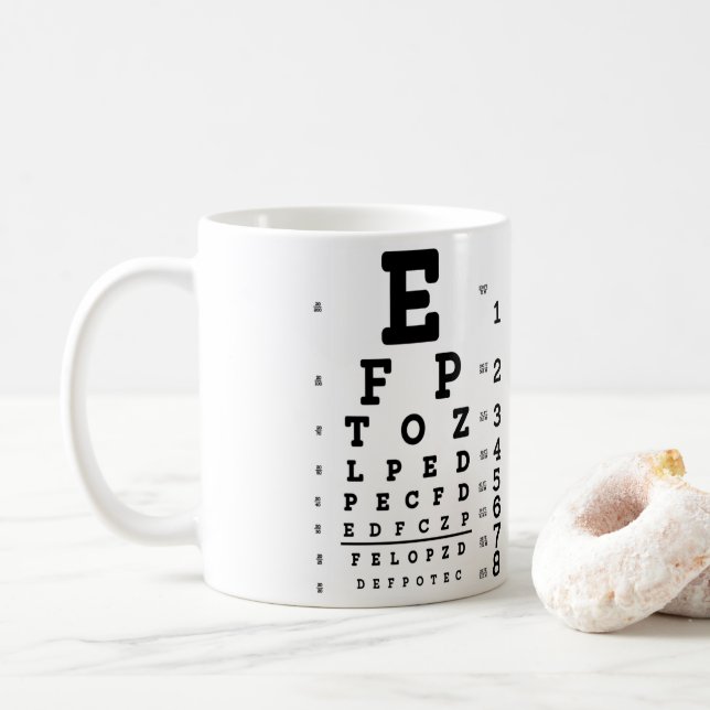 Caneca De Café Eye Chart Optometrist (Com Donut)