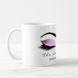 Caneca De Café Eyelash Extenção Beauty Magenta Rosa Glitter