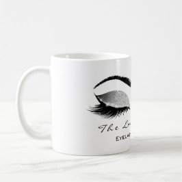 Caneca De Café Eyelash Extenção Beauty Studio Cinza SilverGlitter