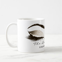 Caneca De Café Eyelash Extenção Beauty Studio Ivory Lux Glitter