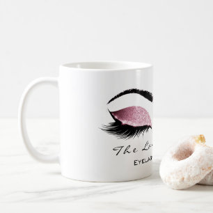 Caneca De Café Eyelash Extenção Beleza Estúdio Rosa Rosa Rosa Ros