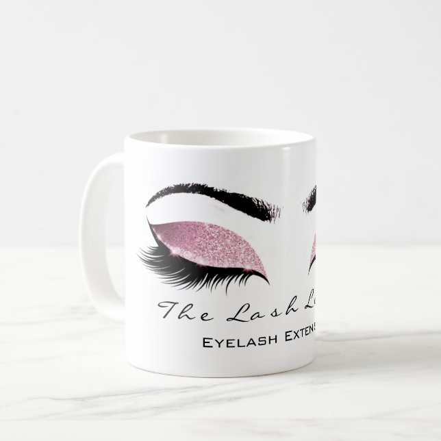 Caneca De Café Eyelash Extenção Belisca Rosa Briscada (Frente Esquerda)