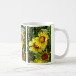 Caneca De Café F6 Flores Amarelas Gaillardia
