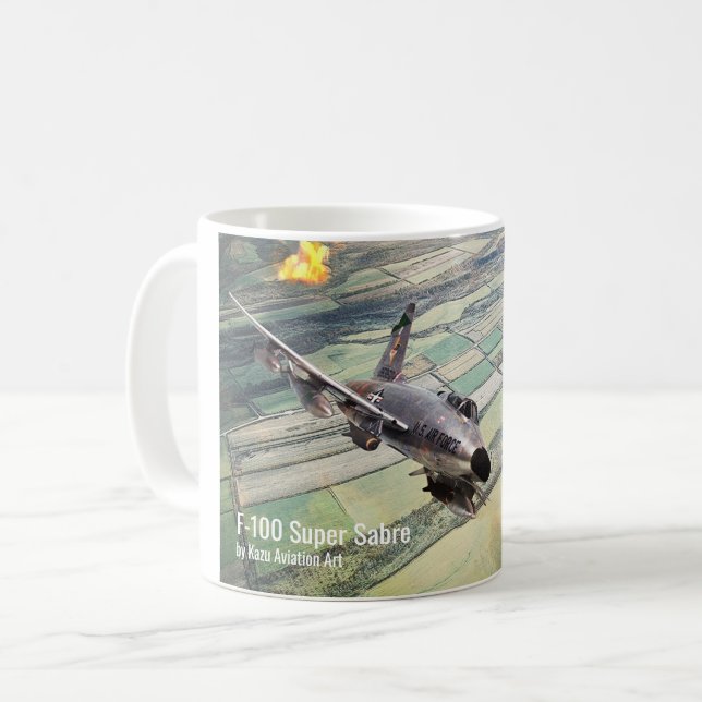 Caneca De Café  F-100 Super Sabre (Frente Esquerda)
