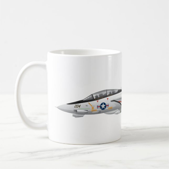 Caneca De Café F-14 Jato de Combatente Militar Tomcat VF-21 (Esquerda)