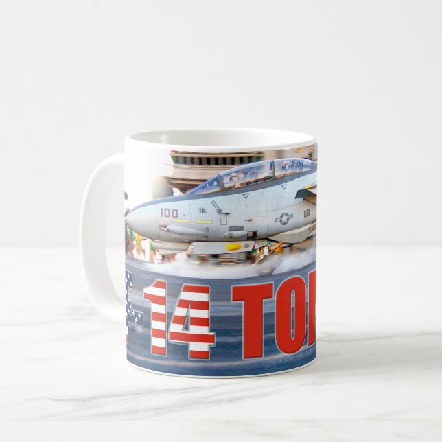 CANECA DE CAFÉ F-14 "LANÇAMENTO" TOMCAT (Frente Esquerda)
