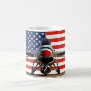 Caneca De Café F-16 US Flag Mug