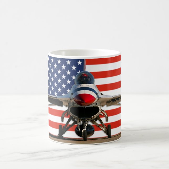 Caneca De Café F-16 US Flag Mug (Centro)