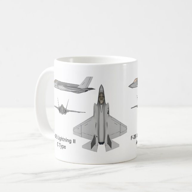 Caneca De Café F-35 Lightning II (Frente Esquerda)