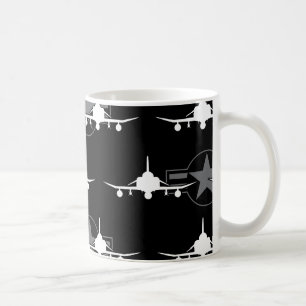 Caneca De Café F-4 Avião Militar de Combate com Jato