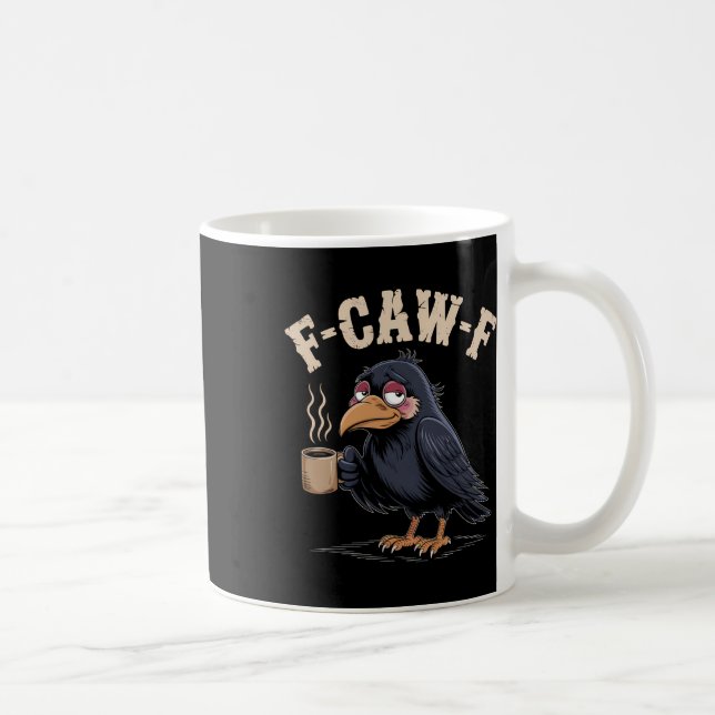 Caneca De Café F Caw F Camisa Café Gótica Raven Funny Hal (Direita)