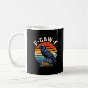 Caneca De Café F-Caw-F Corvo Lua Gótico Halloween Corvo Pássaro A