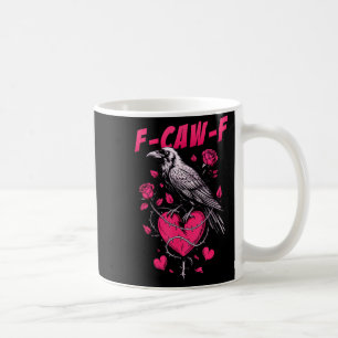 Caneca De Café F-caw-f Corvo Preto Rosas Coração Passaro Preto En
