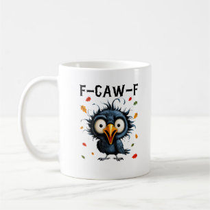 Caneca De Café F-Caw-F Corvo Trocadilho Pássaro Engraçado Grunge 