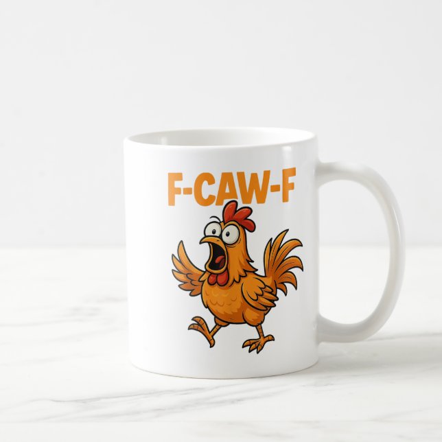 Caneca De Café F-caw-f Crow Funny Fcawf Black Bird Meme G (Direita)