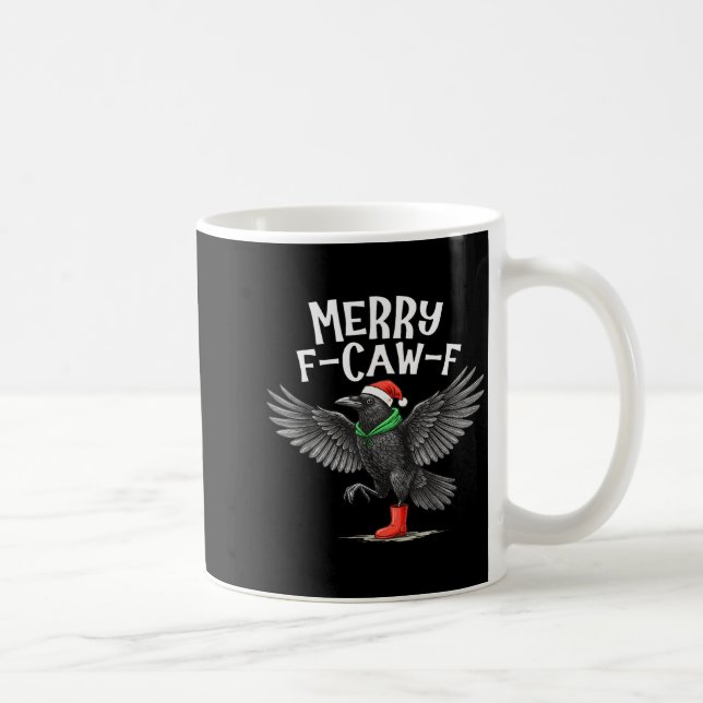Caneca De Café F-caw-f Feliz Natal Corvo Engraçado  (Direita)