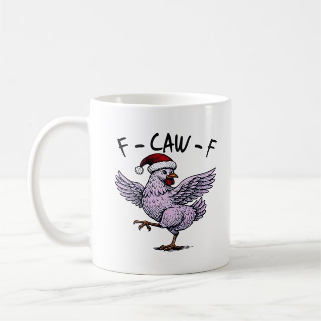 Caneca De Café F-Caw-F Frango Retro Clássico (Esquerda)
