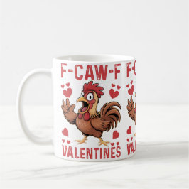 Caneca De Café F-caw-F Funny Valentine Mug | Chicken Love Pun 