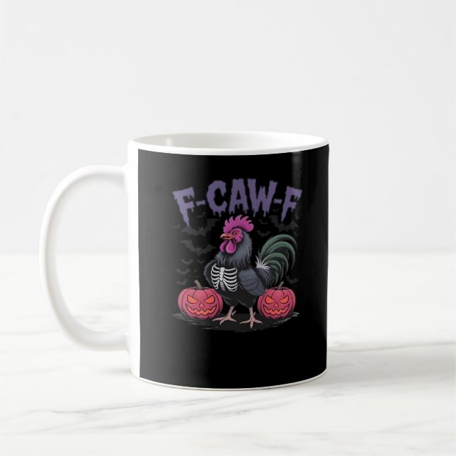 Caneca De Café F Caw F Galinha Engraçada Clássico Estilo Simples  (Esquerda)