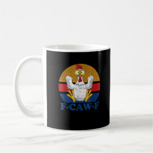 Caneca De Café F-Caw-F Galinha Engraçada Virando o Dedo do Meio V