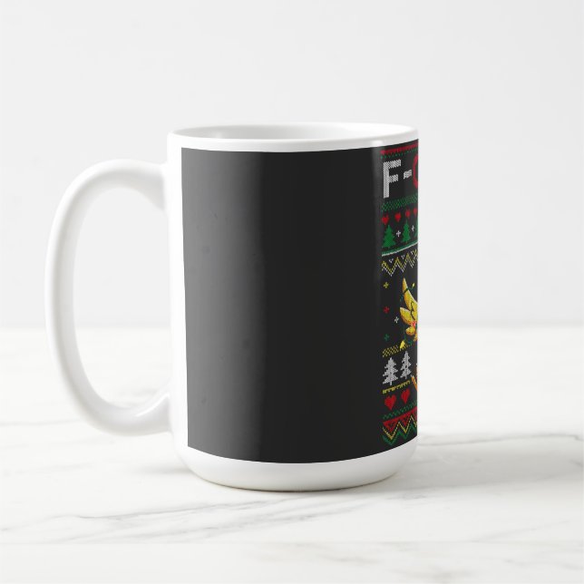 Caneca De Café F-CAW-F Galinha Gritando Engraçada Natal Feio (Esquerda)