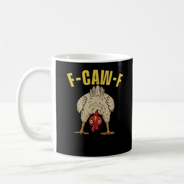 Caneca De Café F-Caw-F-Gráfico de Arte Essencial de Frango (Esquerda)