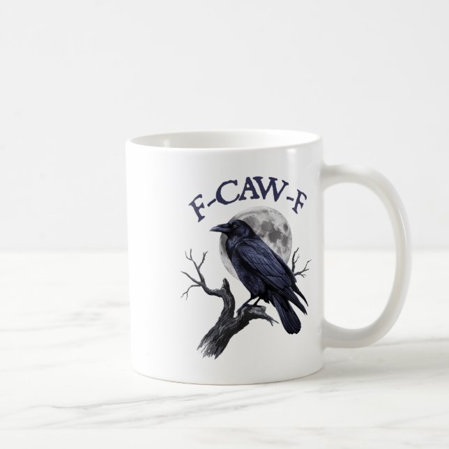 Caneca De Café F-caw-f Pássaro Negro Engraçado (Direita)