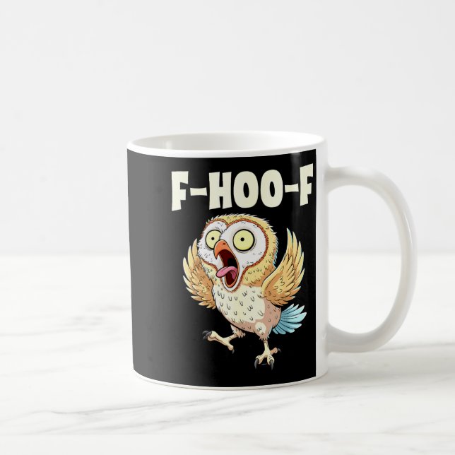 Caneca De Café F-hoo-f Owl Meme – Funny Screaming Owl Bird Meme G (Direita)