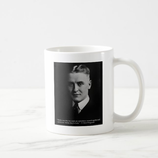 Caneca De Café F Scott Fitzgerald Dois Presentes, Camisetas, Etc. (Direita)