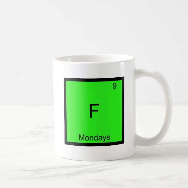 Caneca De Café F - Segundas-feiras Símbolo de Elemento Químico En (Direita)