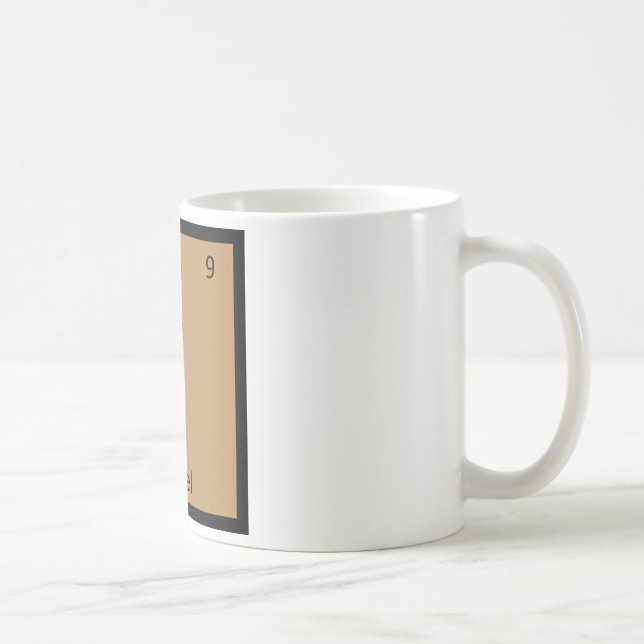 Caneca De Café F - Símbolo da mesa periódica da química do (Direita)
