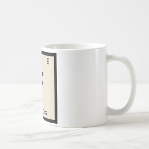 Caneca De Café F - Símbolo da mesa periódica da química dos