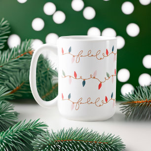 Caneca De Café Fa Colorida Divertida La Christmas String Light