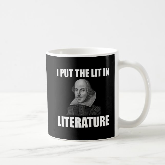 Caneca De Café Fã da literatura de Shakespeare engraçado (Direita)