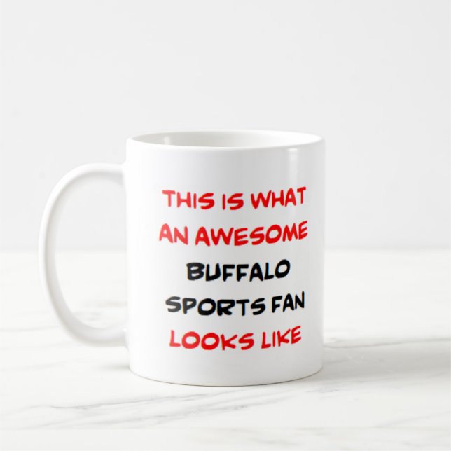Caneca De Café fã de esporte de búfalo, incrível (Esquerda)