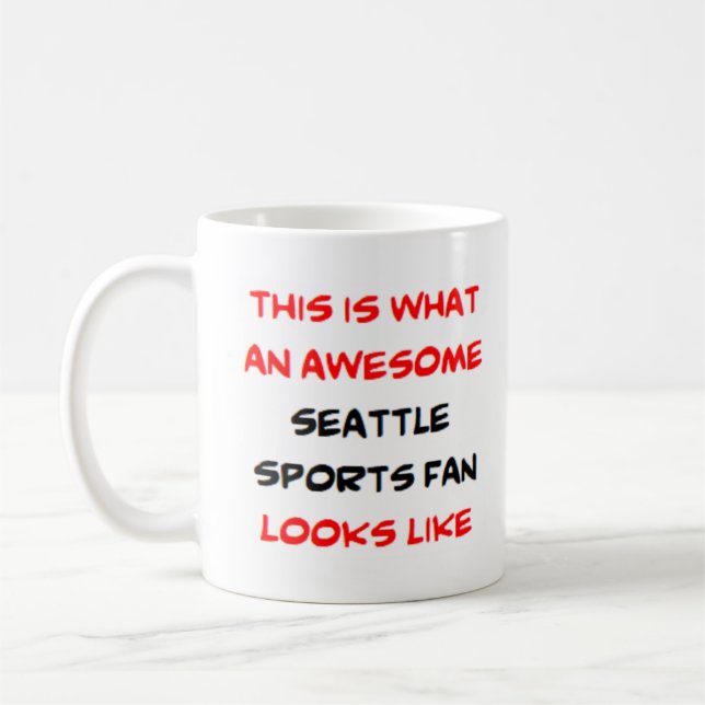 Caneca De Café fã de esportes seattle, incrível (Esquerda)