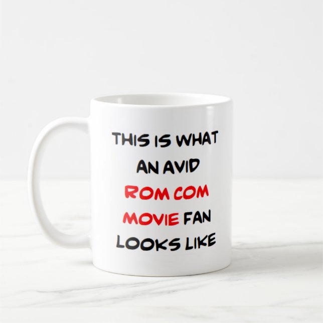 Caneca De Café fã de filmes do rom com, avid (Esquerda)