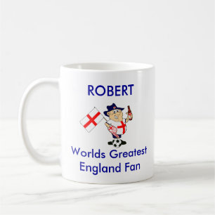 Caneca De Café Fã de futebol customizável de Inglaterra