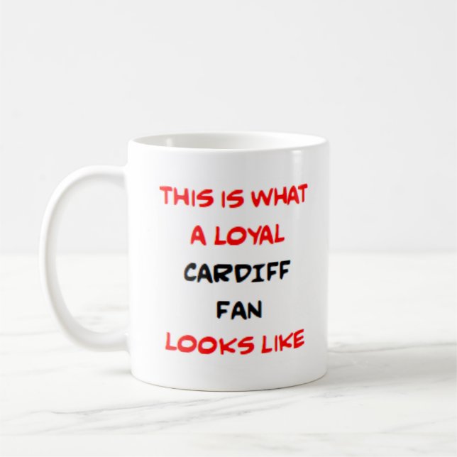 Caneca De Café fã do cardiff, leal (Esquerda)
