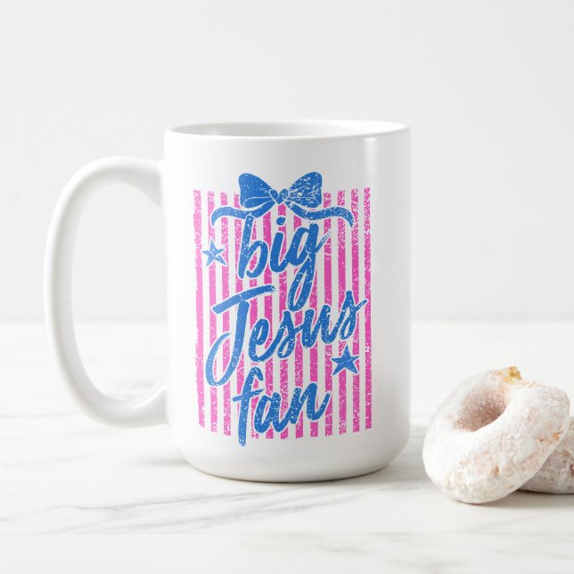Caneca de Café Fã do Jesus Grande (Com Donut)