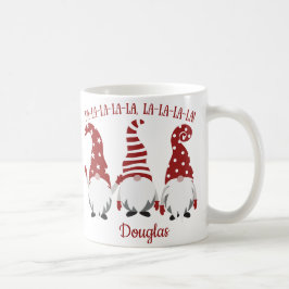 Caneca De Café Fa La La La Santas Gnomos Personalizáveis