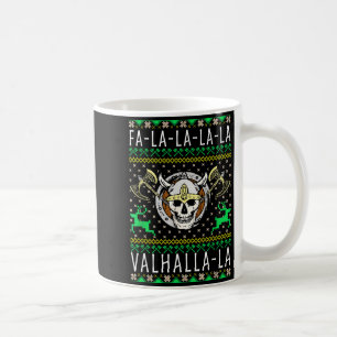 Caneca De Café Fa-la-la-la Valhalla-la Deus Viking Natal Feio