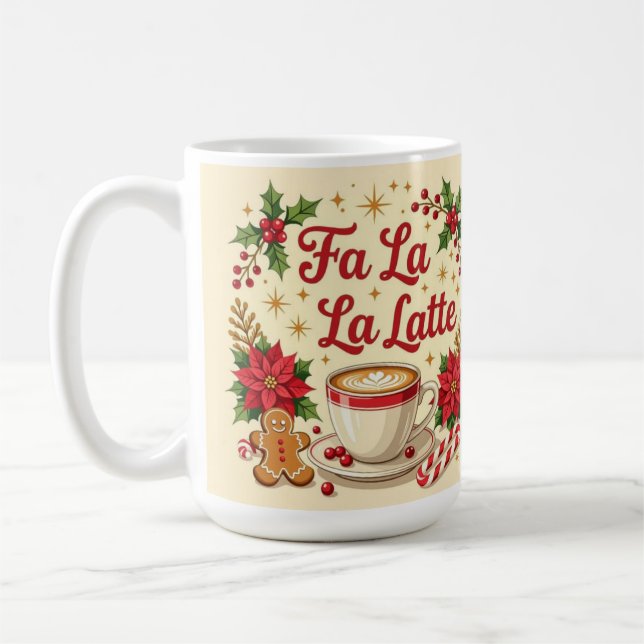 Caneca De Café Fa la la latte biscoitos de gengibre (Esquerda)