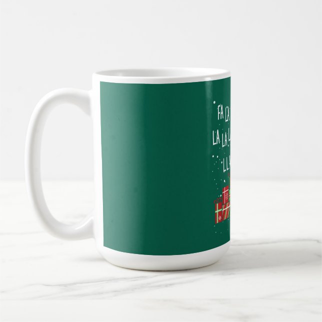 Caneca De Café Fa La La Llama Shirt - Llama Christmas (Esquerda)