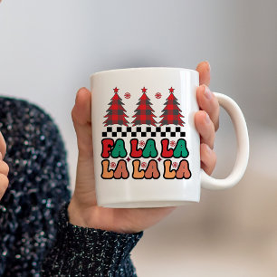 Caneca De Café Fa la la Retro Groovy Feriados de Natal