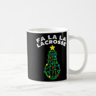 Caneca De Café Fa La Lacrosse Natal Divertido Lax Jogador Goleiro