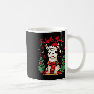 Caneca De Café Fa La Llama Funny Llama Christmas Alpaca Animal